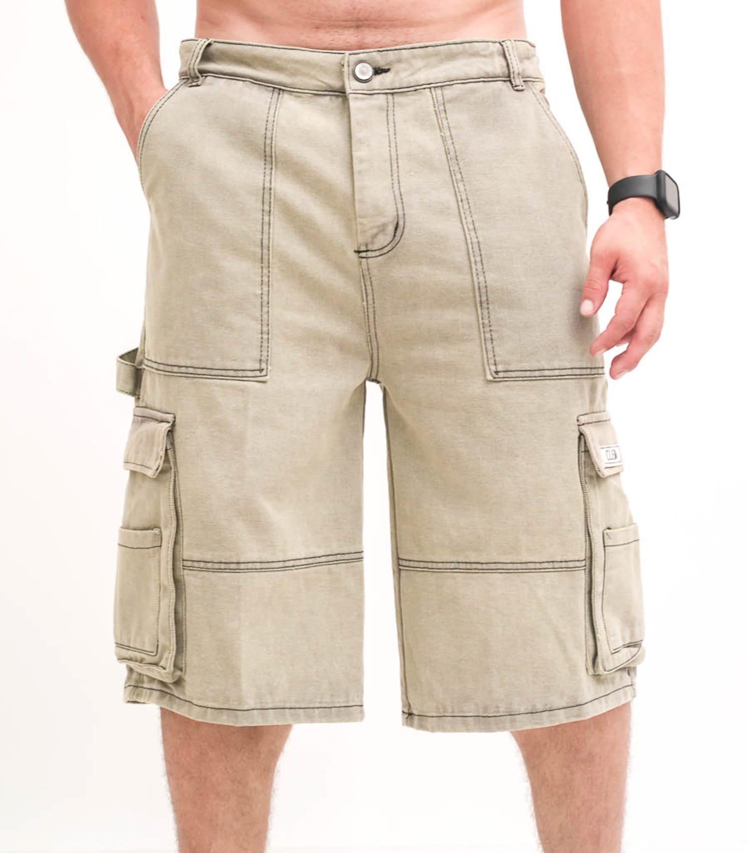 22102025-GGM00070 Bermuda baggi verde pistacho - Imagen 1