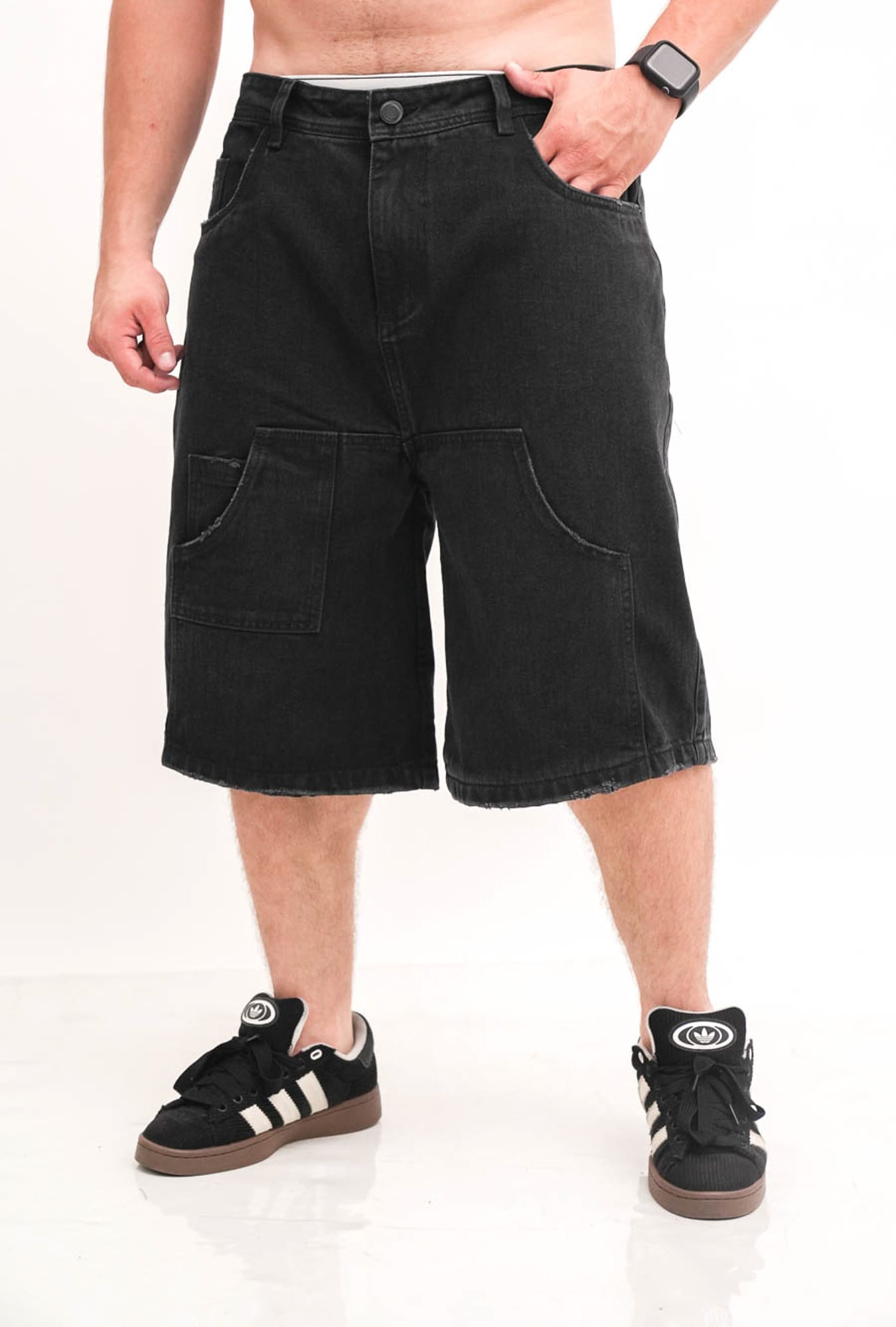 22102025-GGM00080 Bermuda baggi negra - Imagen 1