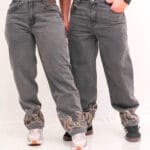 Jean Baggi Gris Bota Fuego